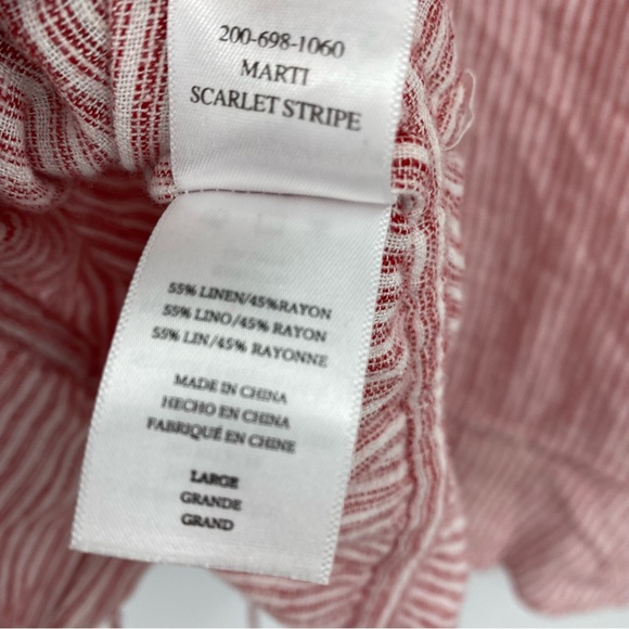 Rails Marti Scarlet Stripe Blouse Large - Picture 5 of 9